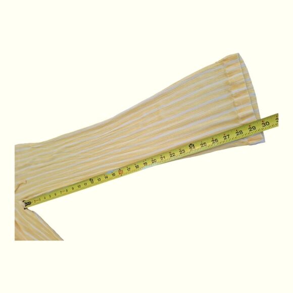 Soft Crinkly Beach Pants Butter Yellow Stretchy Pull On Drawstring Flowy size M - Picture 7 of 10